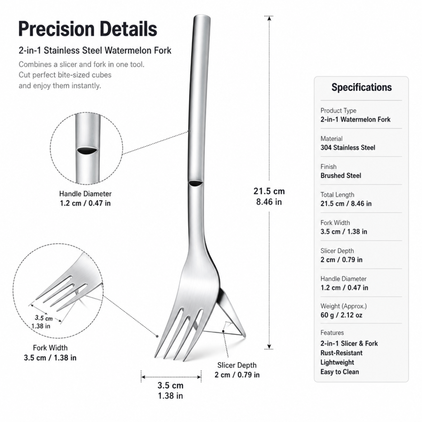 2-in-1 Stainless Steel Watermelon Fork