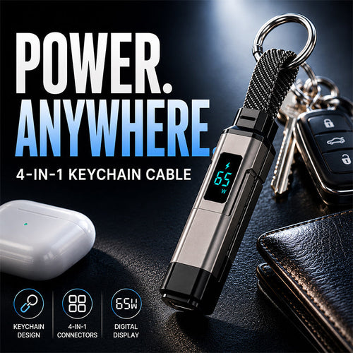 4-in-1 Digital Display Keychain Charging Cable pro