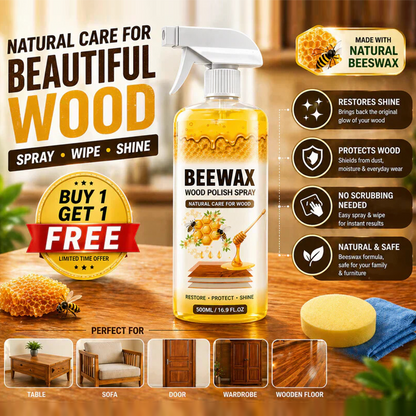 Beewax Wood Polish Spray (Restore Shine Protect Furniture) Pro