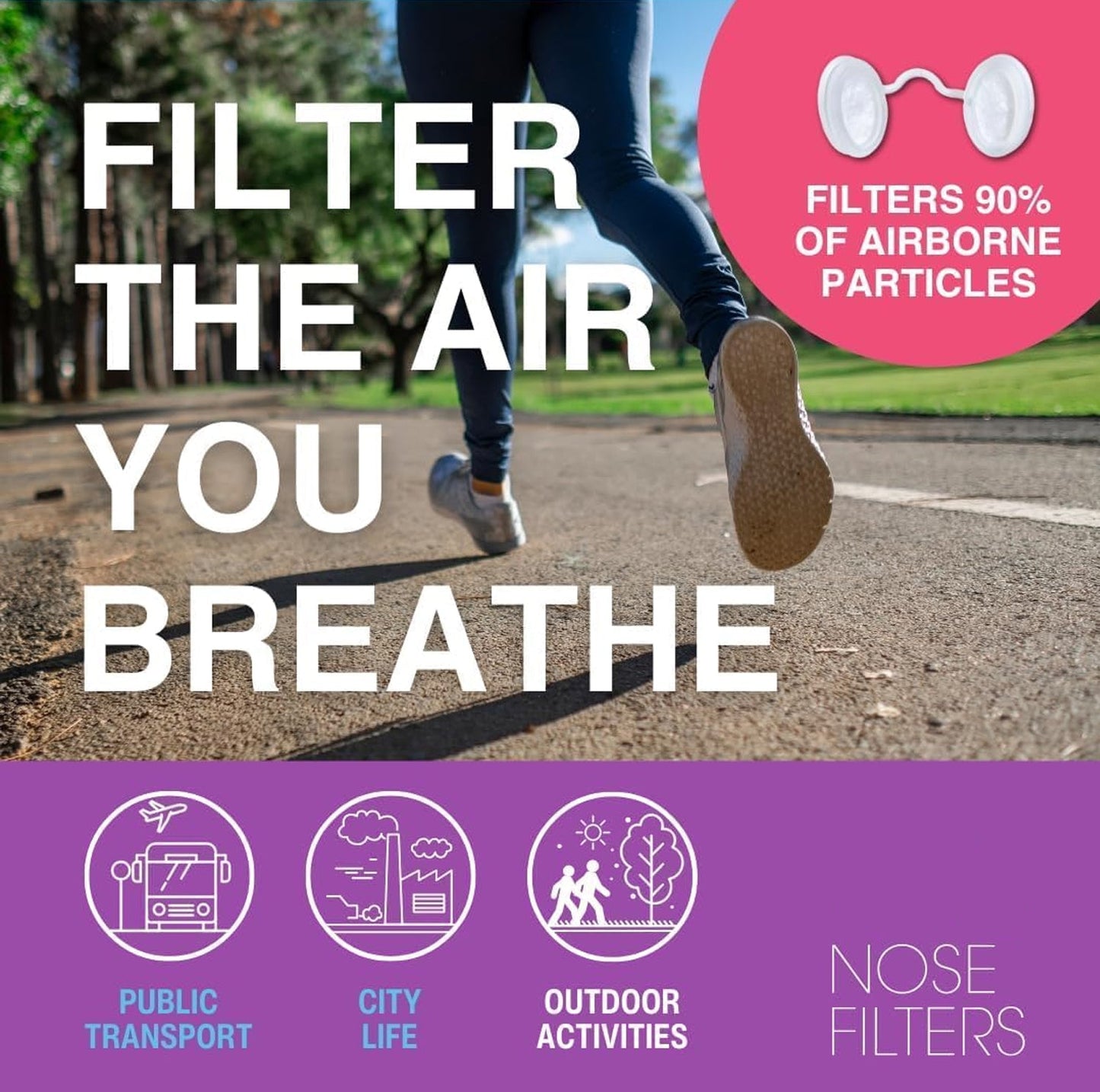 Nose Filters with 3M Filtration (Trial Pack 4 Sizes)