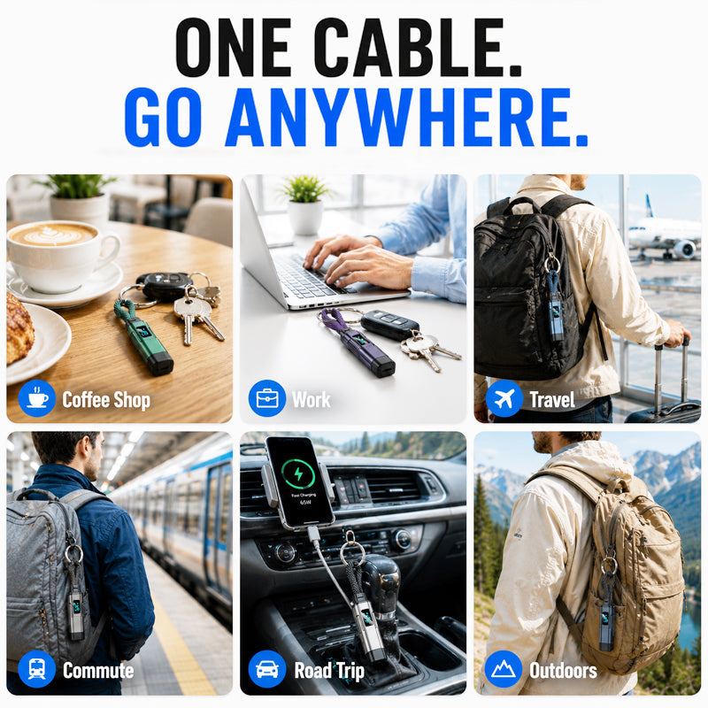 4-in-1 Digital Display Keychain Charging Cable pro