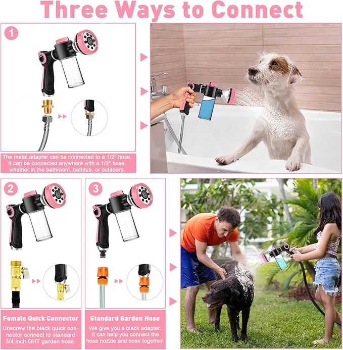 Garden Hose Nozzle Dog Shower Attachment