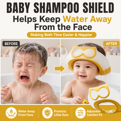 Baby Shampoo Shield – Waterproof Hair Washing Cap with Ear Protection for Kids