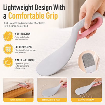 2-in-1 Bed Sheet Tucker & Lint Remover