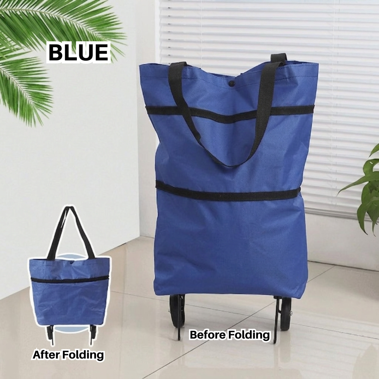 Portable Shopping Cart Foldable Grocery Trolley Lightweight with Wheels Pro