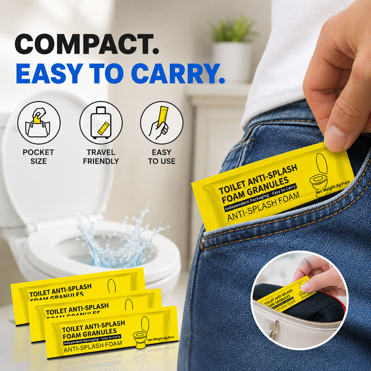 Toilet Splash-Guard Granules (8 PCS)