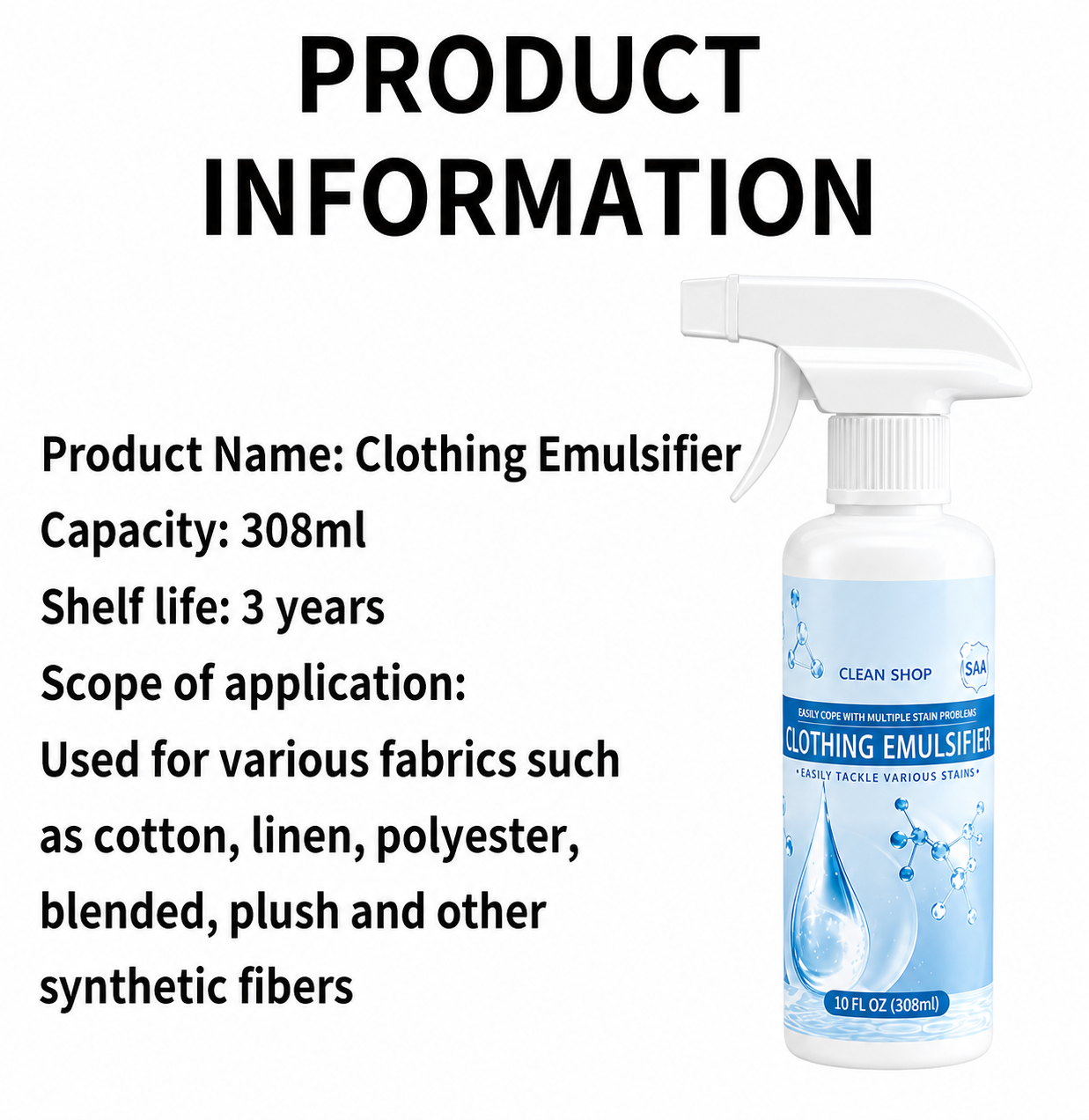 Non-Ionic Laundry Pre-Treatment Clothing Emulsifier
