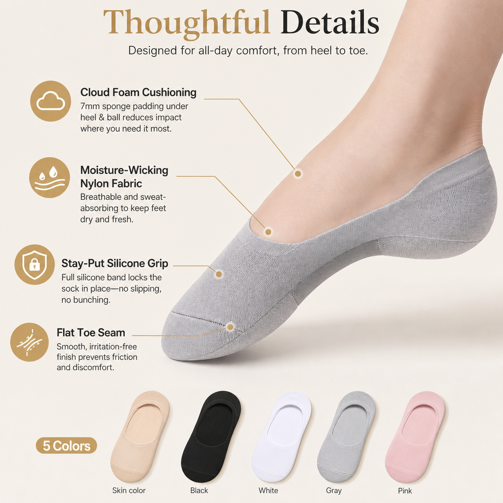 Cloud Cushion No-Show Socks