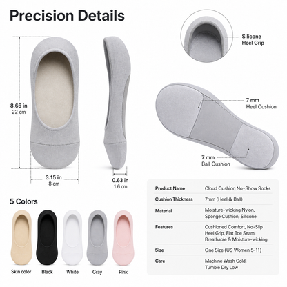 Cloud Cushion No-Show Socks