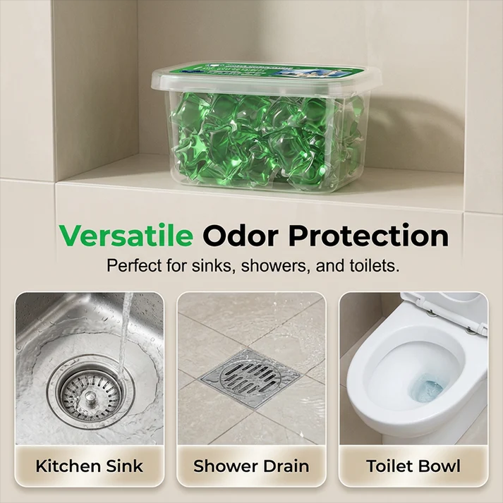 Drain Deodorizer Pods – Bio-Enzyme Formula, Instant Fresh Scent & No Harsh Chemicals