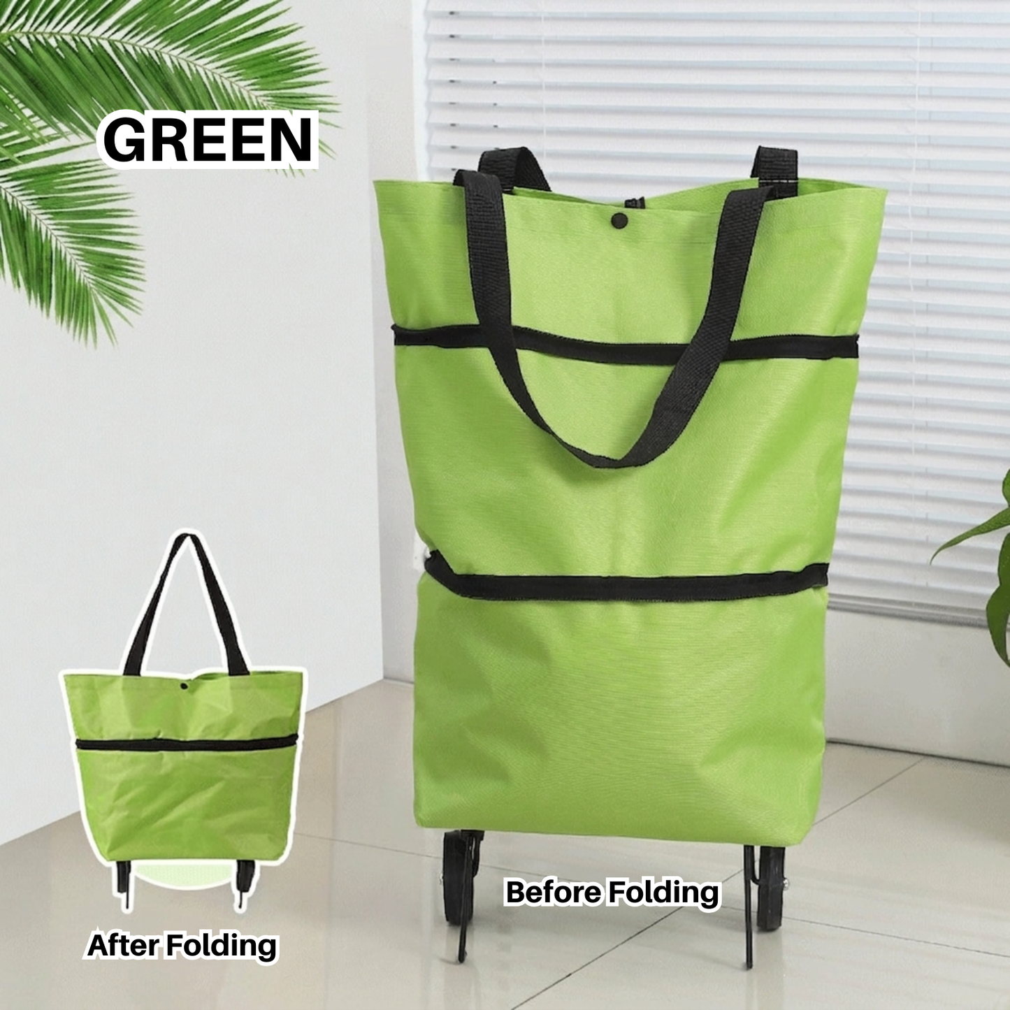 Portable Shopping Cart Foldable Grocery Trolley Lightweight with Wheels Pro