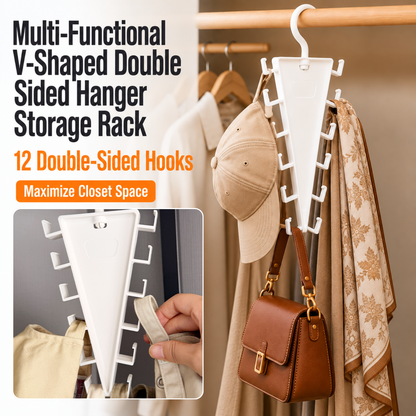 🥳2026 HOT SALE🥳 Multi-Functional V-Shaped Double Sided Hanger Storage Rack