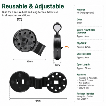 Heavy Duty Garden Tarp Clips Set (20 PCS)