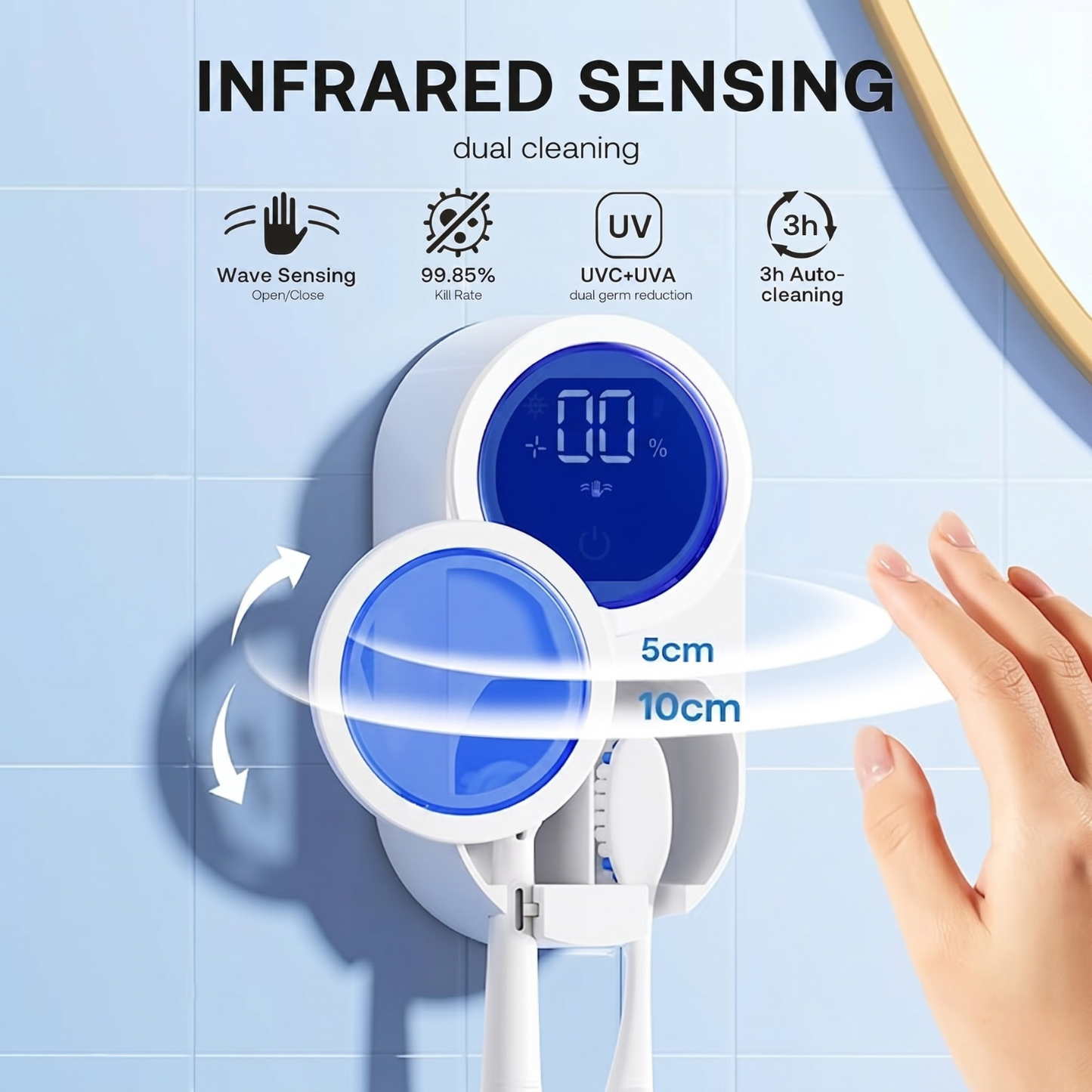 Next-Gen Smart UV Dual-Disinfection Toothbrush Sterilizer