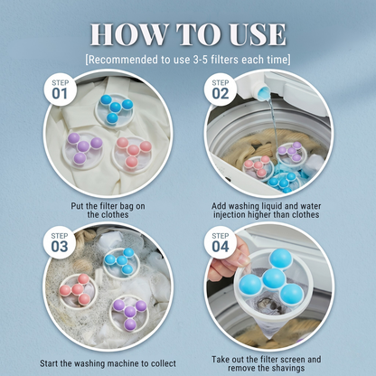 🧺 BUY 1 GET 2 FREE! 🧼Washing Machine Filter Bag, Reusable Floating Hair Filter for Laundry