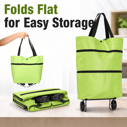 Portable Shopping Cart Foldable Grocery Trolley Lightweight with Wheels Pro
