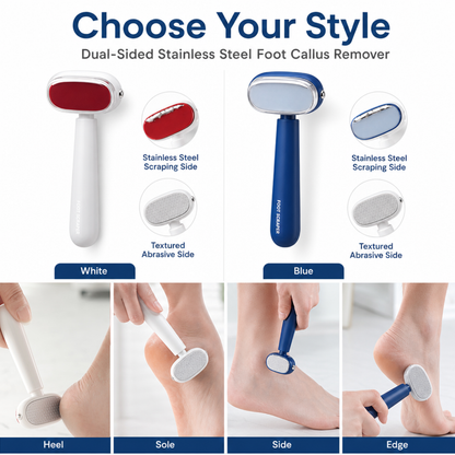 Dual-Sided Stainless Steel Foot Callus Remover & Pedicure Scraper