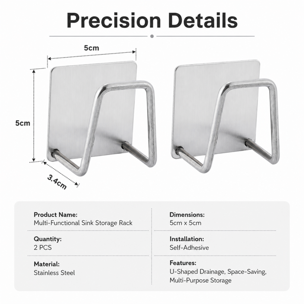 Multi-Functional Sink Storage Rack (2 PCS)