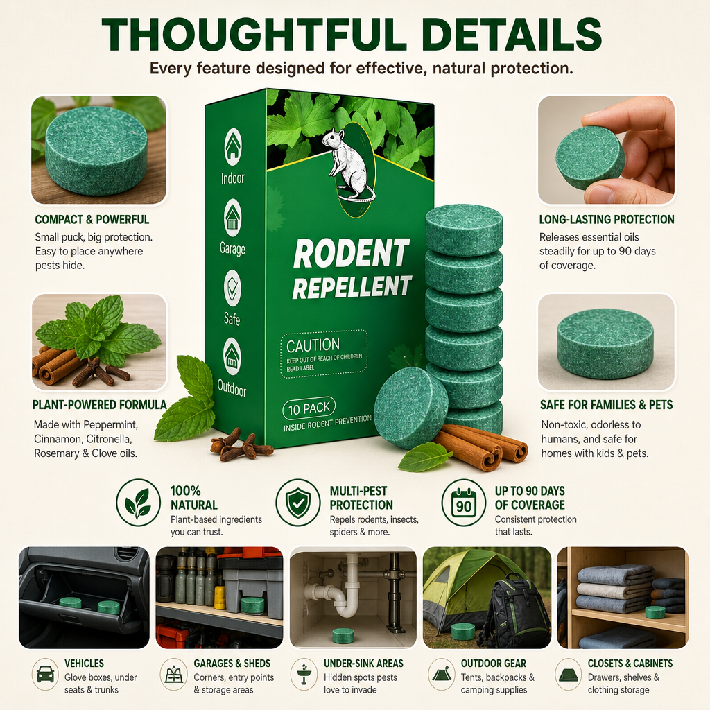 Rodent Repellent Peppermint Oil Control Pest Repellent Pods For Vehicle & Home