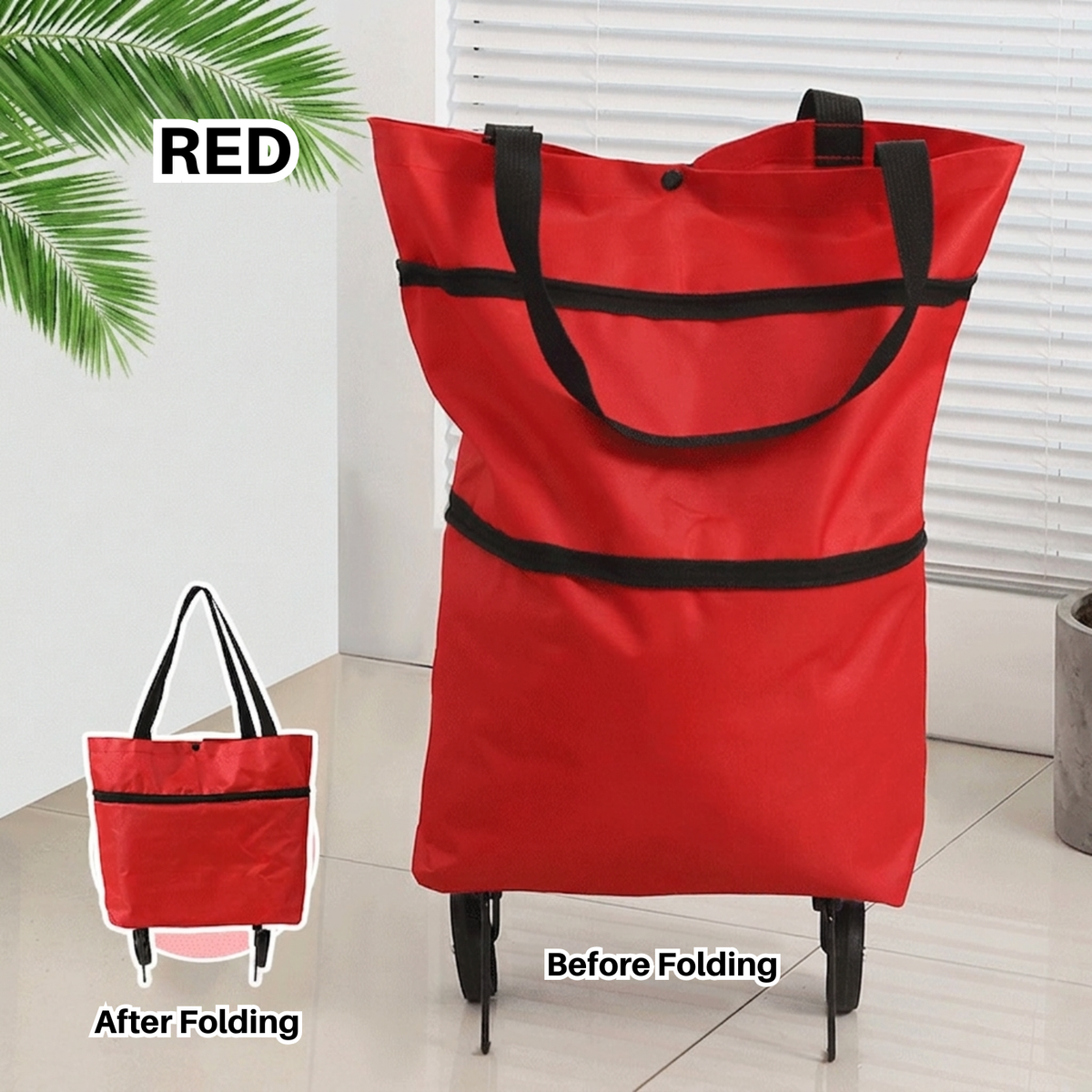 Portable Shopping Cart Foldable Grocery Trolley Lightweight with Wheels Pro