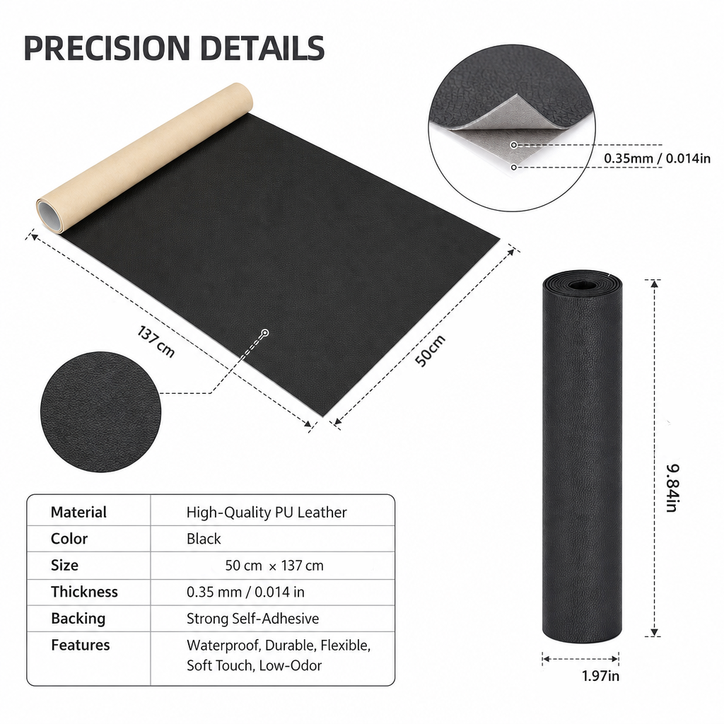 Self-Adhesive Leather Repair Patch — Cut to Size