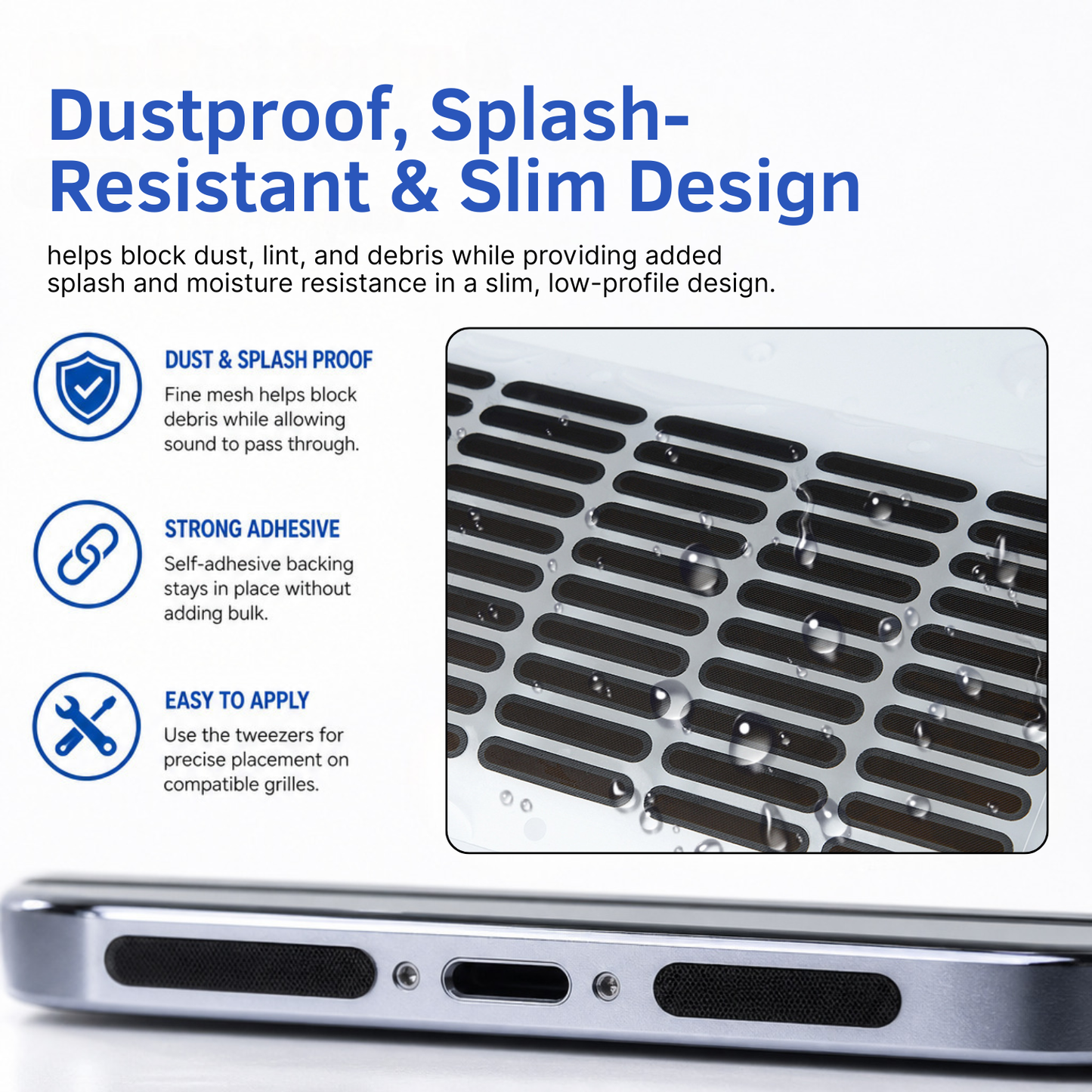 Universal Phone Speaker Dust Mesh Stickers & Cleaning Kit
