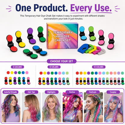 Temporary Hair Dye Chalk Set