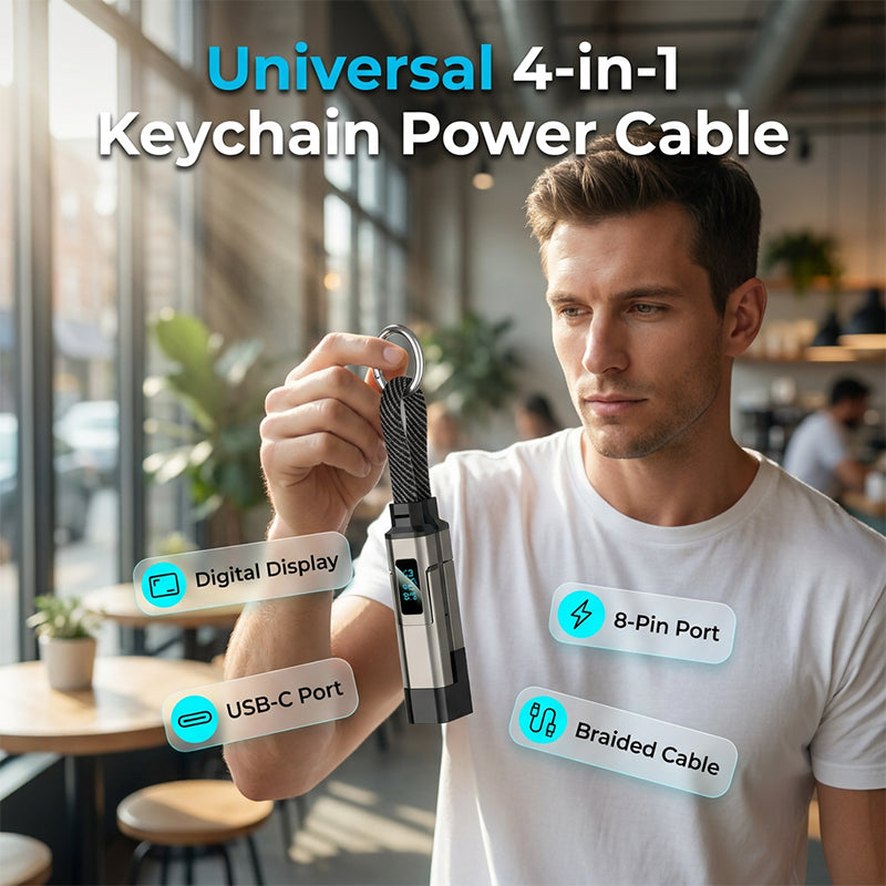 4-in-1 Digital Display Keychain Charging Cable pro