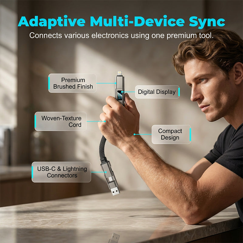 4-in-1 Digital Display Keychain Charging Cable pro