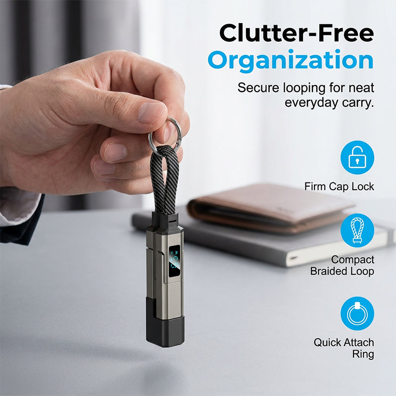 4-in-1 Digital Display Keychain Charging Cable pro
