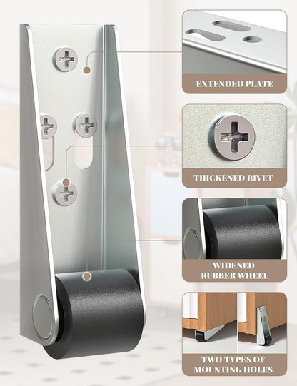 2 PCS Heavy Duty Sliding Door Bottom Guide Roller Wheels